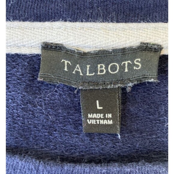 Talbots Embriodered Polar Bear Pullover Large Blue 100% Cotton - Picture 3 of 6